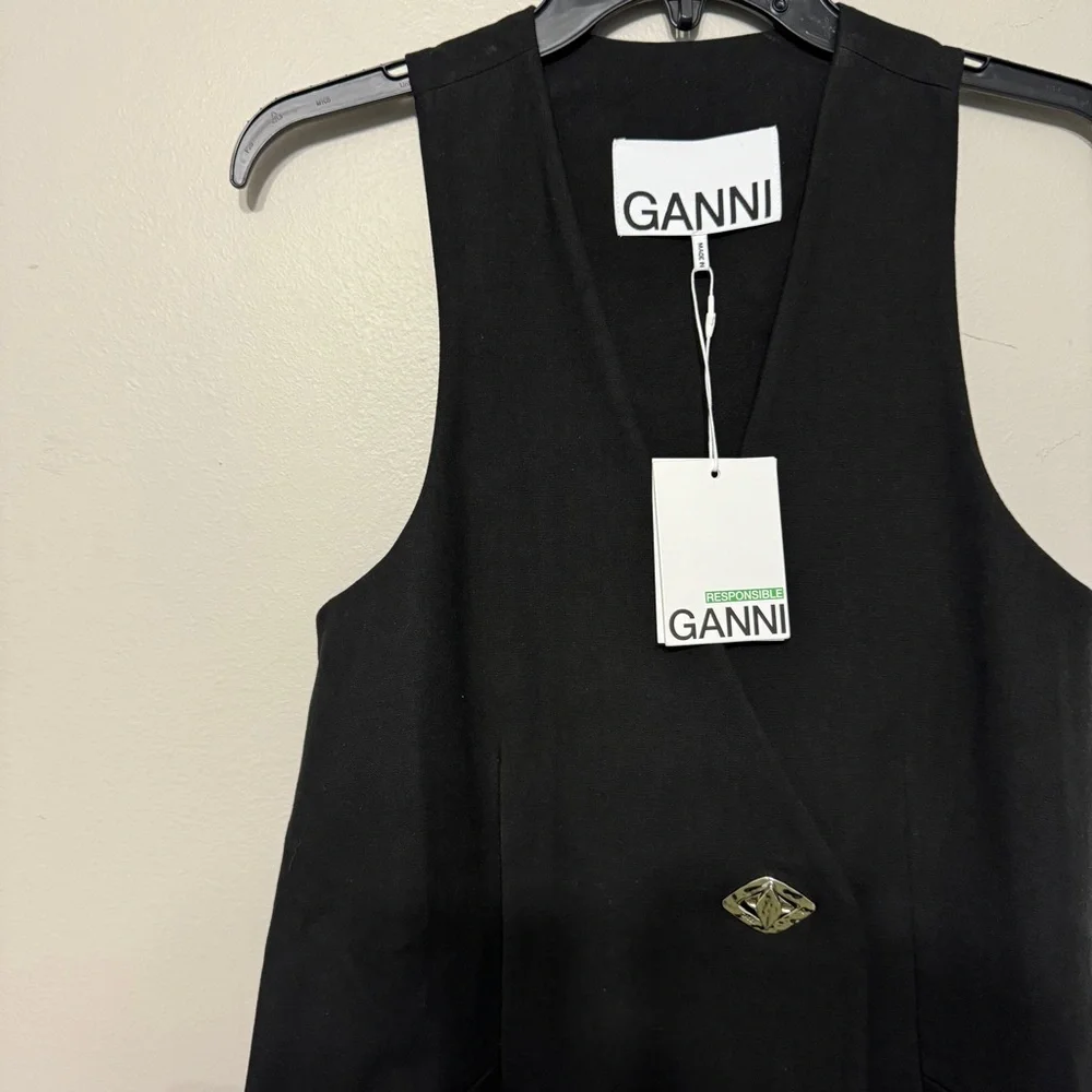 GANNI Blazer V Neck Sleeveless Mini Dress - Picture 6 of 11